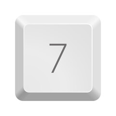 Button with number 7. Icon Vector Illustration.  