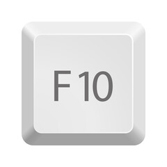 Button with F10 symbol . Icon Vector Illustration.