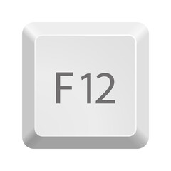 Button with F12 symbol . Icon Vector Illustration.