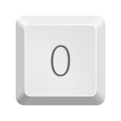 Button with number 0. Icon Vector Illustration.  