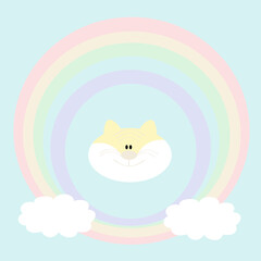 regenbogen cuddles Tom tiger pastel blau kinderzimmer tapete buch hintergrund süß und fröhlich