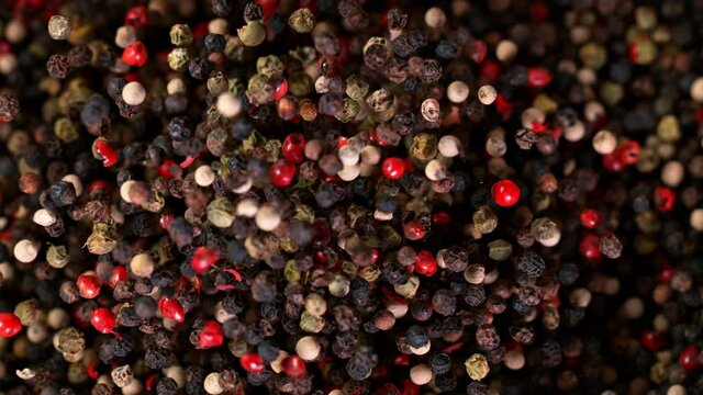 Super Slow Motion Shot of Color Pepper Explosion at 1000fps.