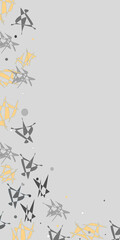 Shattered Abstract horizontal border vertical in grays and yellow vector repeat pattern surface design with space for copy