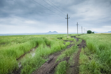 Power line supports. Electricity transmission