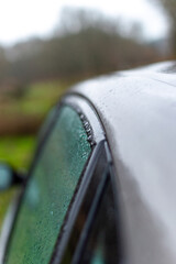 Car trip on rainy day