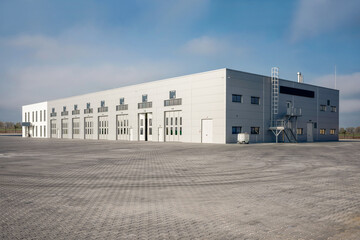 Servicing and repairing Volvo trucks in a large garage. Dump trucks and trucks in the hangar. Cargo...