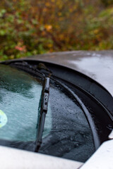 Car trip on rainy day