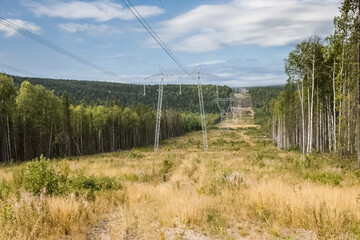 Obraz premium Power line supports. Electricity transmission