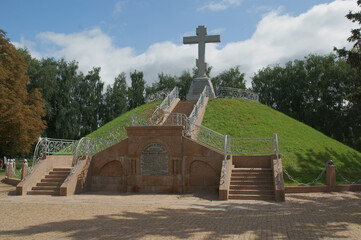 A mound dedicated to the fallen soldiers in the Battle of Poltava