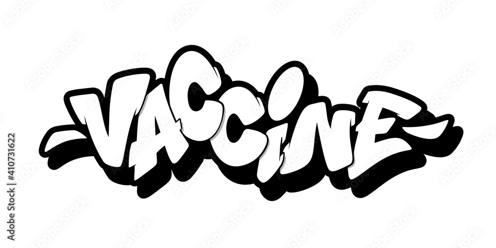 Sticker Graffiti font in graffiti style. Vector illustration.