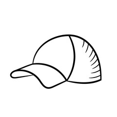 Baseball cap. A fashion hat. Hand drawn sketch in Doodle style. Fashion vector illustration isolated on a white background. For summer design.