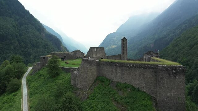 Mesocco Castle in the Swiss Alps