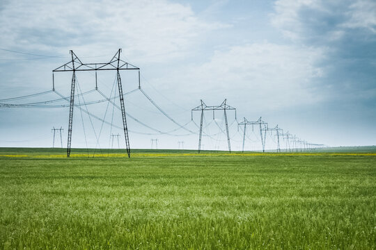 Power line supports. Electricity transmission