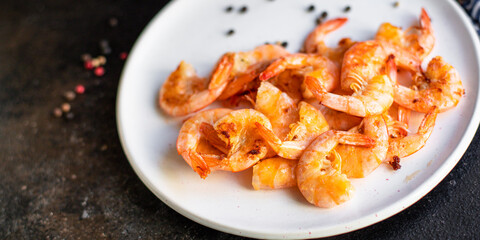 prawns fried shrimp spices delicious vegetarian portion on the table for healthy meal snack outdoor top view copy space for text food background rustic image pescetarian
