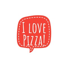''I love pizza'' Lettering