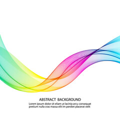 Rainbow horizontal wave on a white background