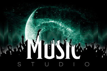 Music Studio DJ Speaker Background