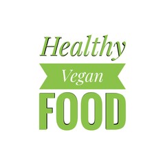 ''Healthy vegan food'' Lettering