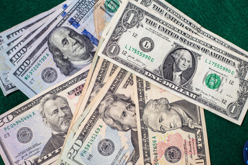 Historical and presidential faces on United States currency