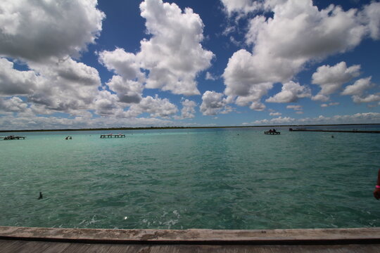 paisaje de la laguna de akumal quintana roo