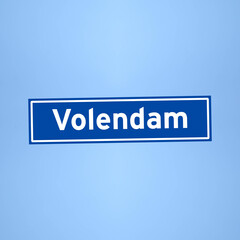 Volendam place name sign in the Netherlands
