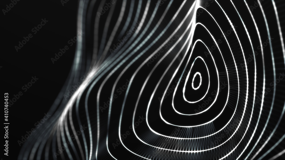 Poster digital technology background. big data visualization. technology and science. 3d rendering.