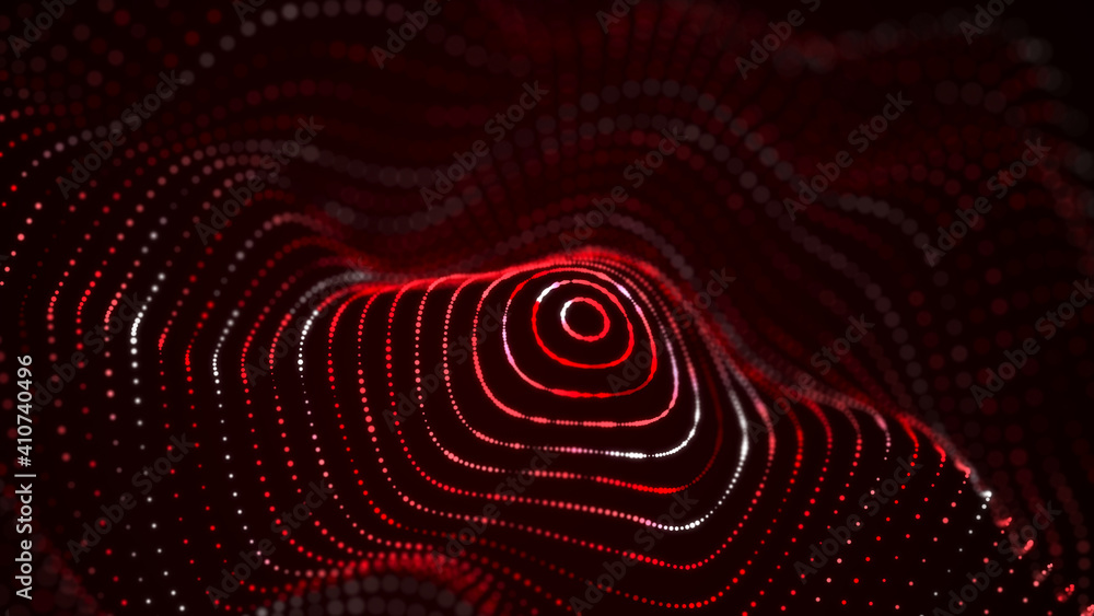 Poster digital technology background. big data visualization. technology and science. 3d rendering.