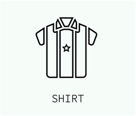 t shirt vector icon.  Editable stroke. Symbol in Line Art Style for Design, Presentation, Website or Apps Elements, Logo. Pixel vector graphics - Vector