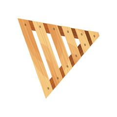 Wooden pallet. Platform for freight transportation. Warehouse platform on white background. Cartoon wood pallet vector icon for web design