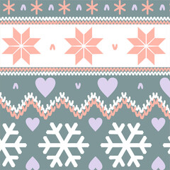 Nordic pattern illustration vector. New Year or winter design. Sweater ornaments for scandinavian pattern. Vector illustration.