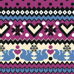 Nordic pattern illustration vector. New Year or winter design. Sweater ornaments for scandinavian pattern. Vector illustration.