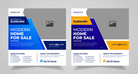 Real Estate social media post, web banner, and Facebook cover template 