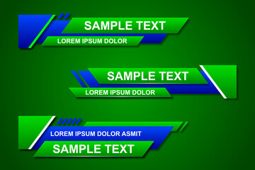 Modern stylish lower third banner template design. Graphic set of Broadcast News Lower Thirds Banner for Television. Vector video headline title