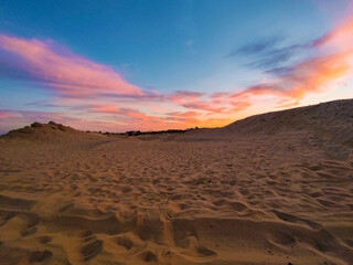 sunset over the desert