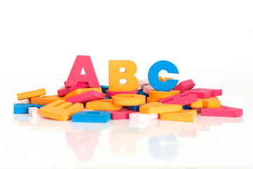 Word made up of multicolored letters. Abc