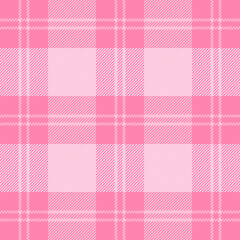 Valentines day tartan plaid. Scottish pattern in white and pink cage. Scottish cage. Traditional Scottish checkered background. Seamless fabric texture. Vector illustration