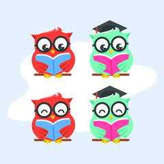 Cute Owl School Illustrations