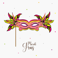 Carnival mask in a mardi gras poster - VEctor © Rosustock