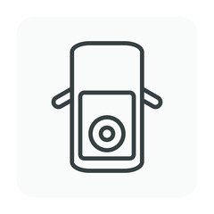 Natural gas tank or circle pressure vessel vector icon. Container or equipment for installation in car or vehicle to storage and transportation liquid compressed gas i.e. propane, lpg, lng, and cng.