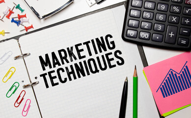 Text sign showing marketing techniques.