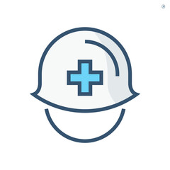 Hard hat or bump cap vector icon. That is type of helmet component of personal and protective equipment (PPE). For industrial or construction site to protect head from injury. 64x64 pixel icon.