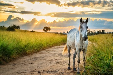 horse in the field