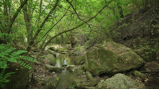 Streaming water in Bechir's Gorge near Soroca, Moldova