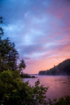Foggy New Hampshire sunset