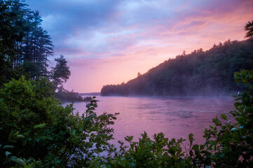 Foggy New Hampshire sunset