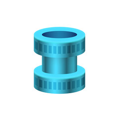 HDPE compression coupling fittings vector icon. Pvc or plastic material to connection or join tube, pipe and hose. Working under pressure for plumbing, irrigation sprinkler and electrical conduit syst