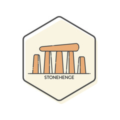 Stonehenge - England Lineal Color Icon. Landmark Buildings Icon Vector Illustration Concept.