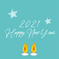 Happy new year 2021 card. Greeting card - Vector
