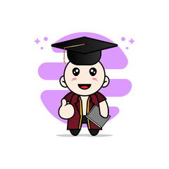 Cute lawyer character wearing bachelor costume.