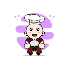 Cute lawyer character wearing chef costume.